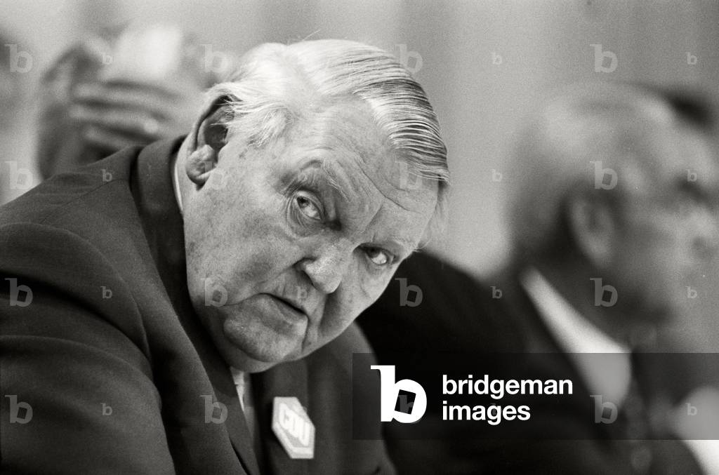 Ludwig Erhard at the CDU party congress in Hamburg, 1973 (b/w photo)