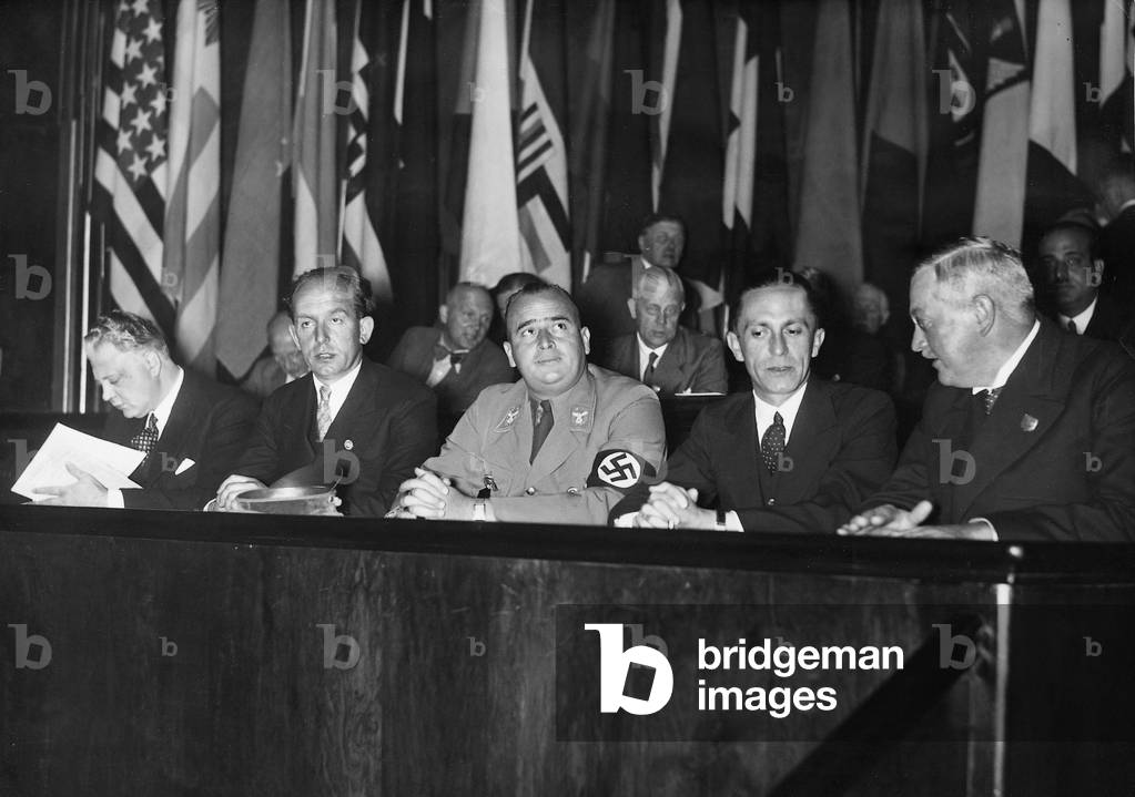 Roland Freisler, Hans Frank, Joseph Goebbels and Franz Guertner, 1935 (b/w photo)