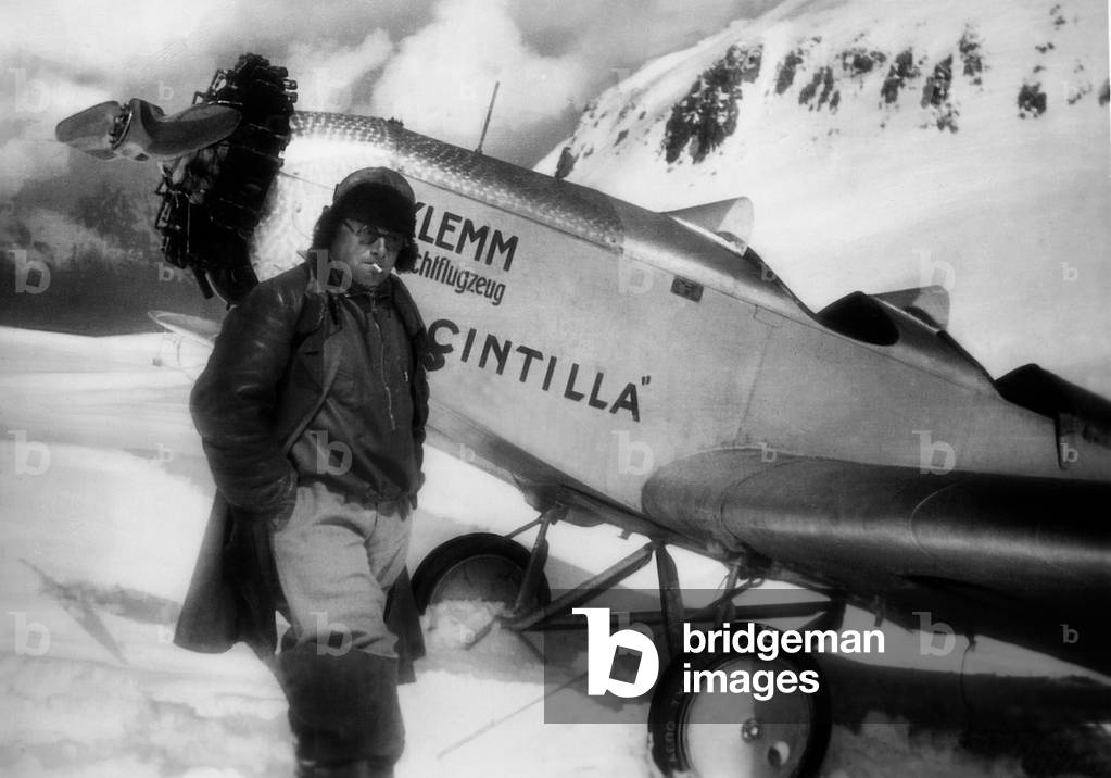 Ernst Udet in 'Avalanche', 1930 (b/w photo)