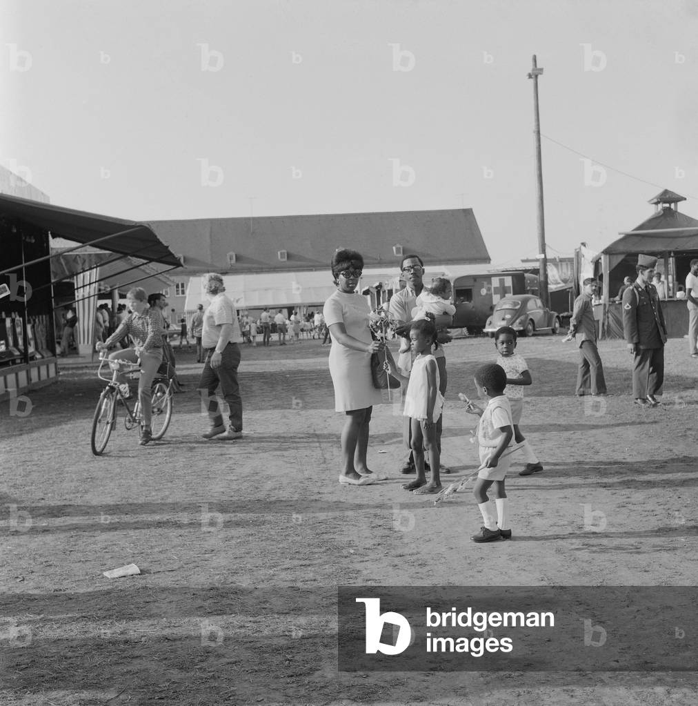 German-American folk festival in Augsburg,  (b/w photo)