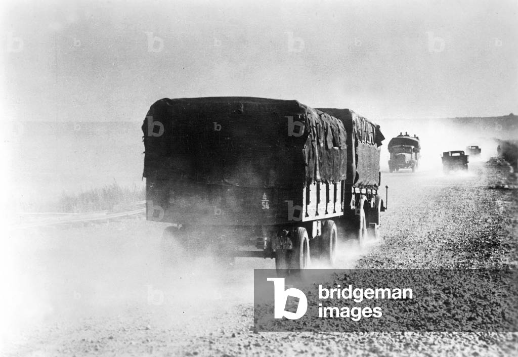 German truck at the eastern Front, 1941 (b/w photo)