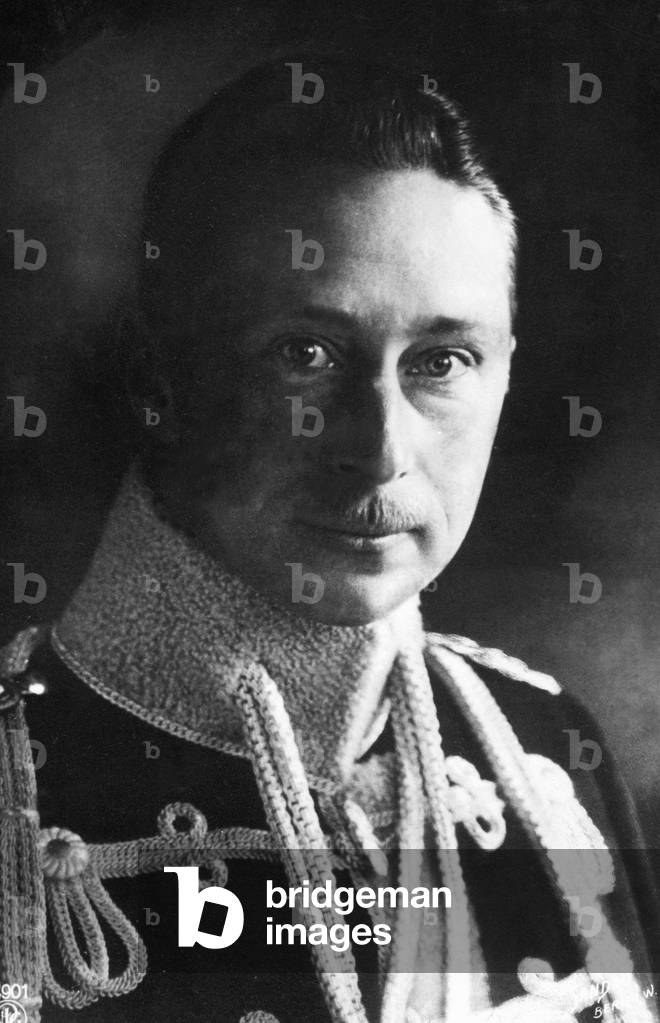 Wilhelm of Prussia as Totenkopf hussar, c. 1911 (b/w photo)