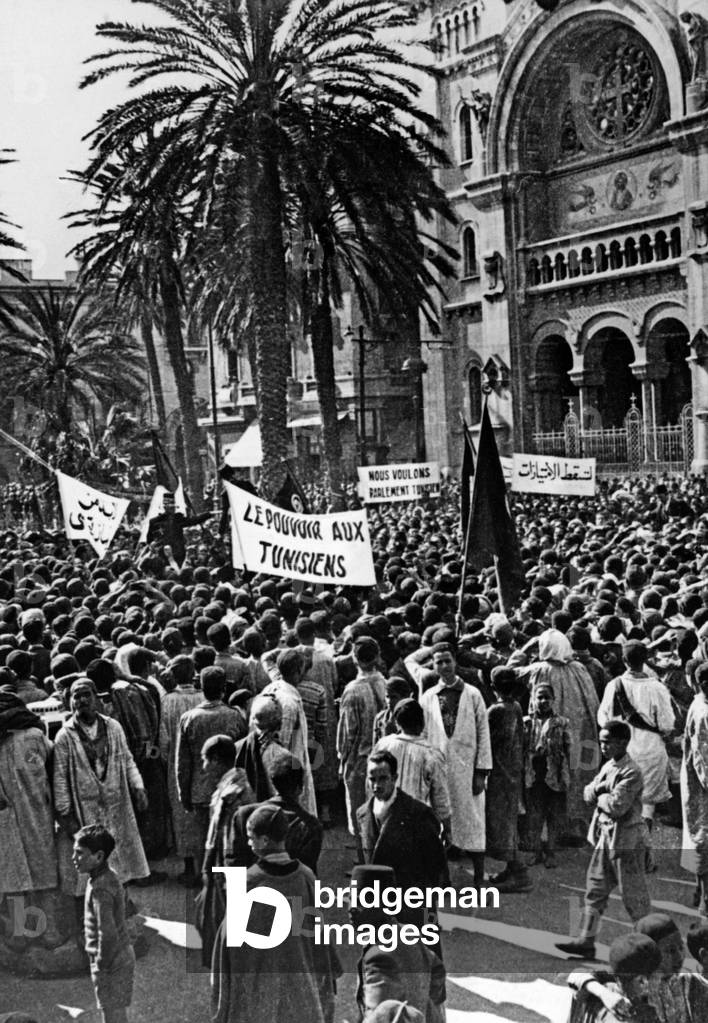 Rally in Tunis, 1938 (b/w photo)