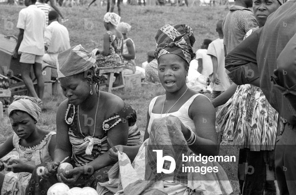 Women in Sierra Leone at a festival, 1965 (b/w photo)