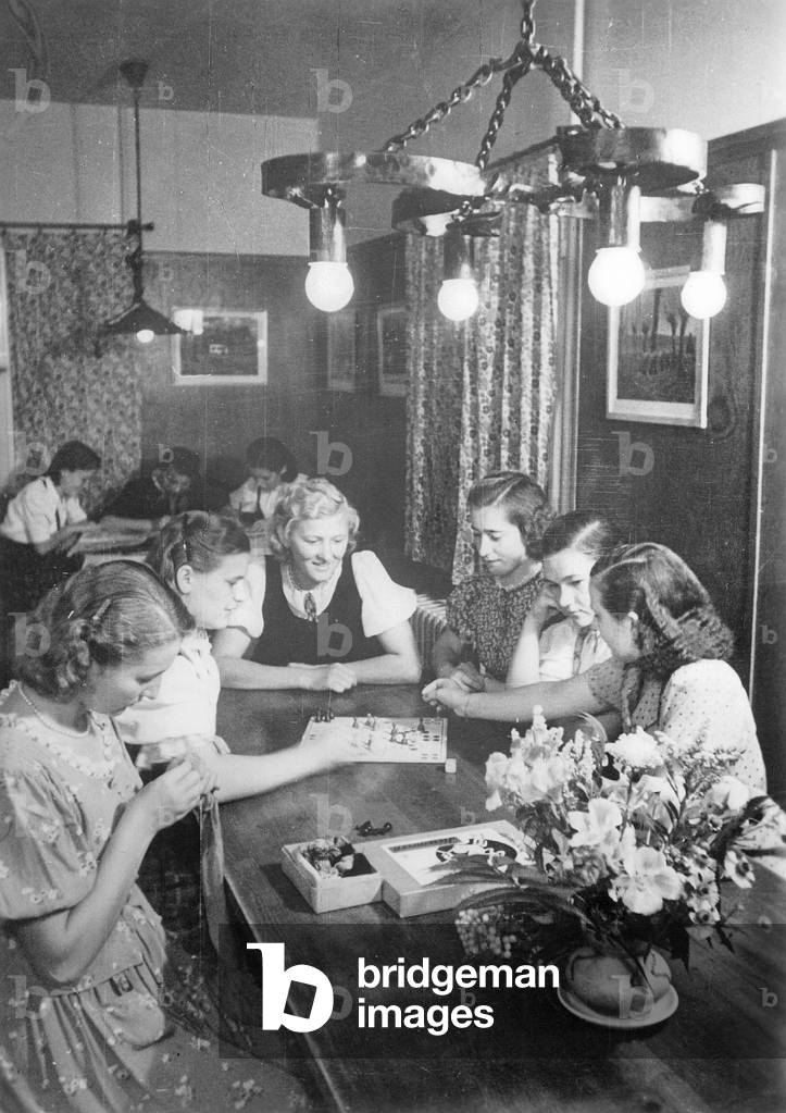 Leisure time of German female munition workers, 1942 (b/w photo)