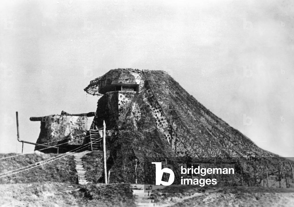 German bunker at the Atlantic Wall, 1943 (b/w photo)