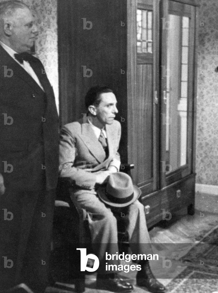 Joseph Goebbels during a shooting, 1939