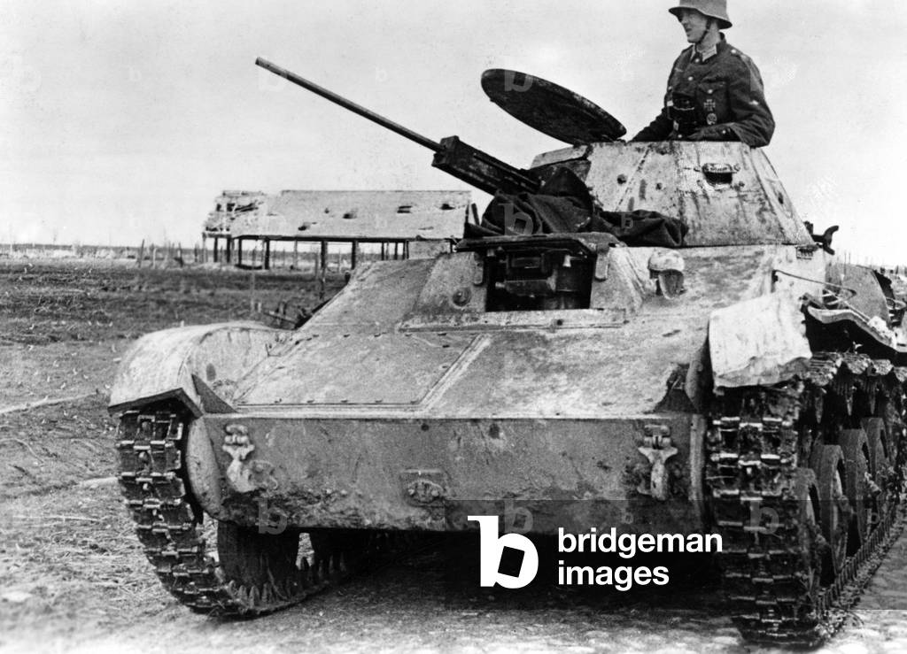 Captured Soviet T-60 tank, 1942 (b/w photo)