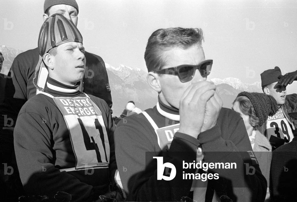 Four Hills Tournament 1963/64: Training in Innsbruck, 1964 (b/w photo)