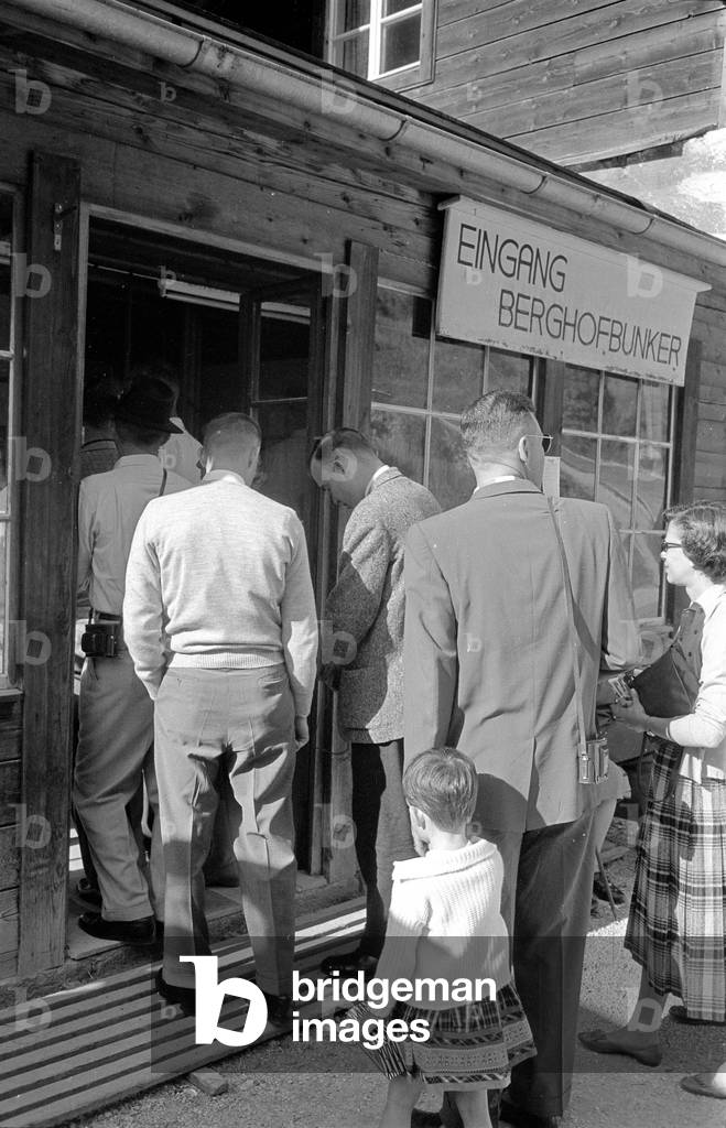 Entrance to the Berghof Bunker, 1960 (b/w photo)
