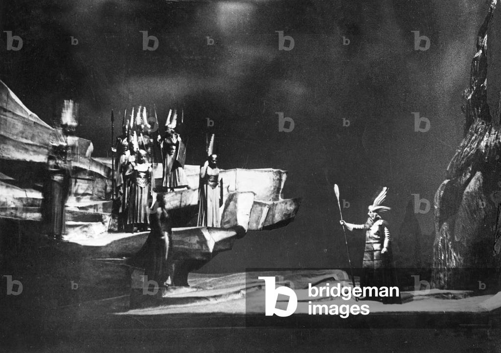 The Nibelung scene by Richard Wagner (b/w photo)