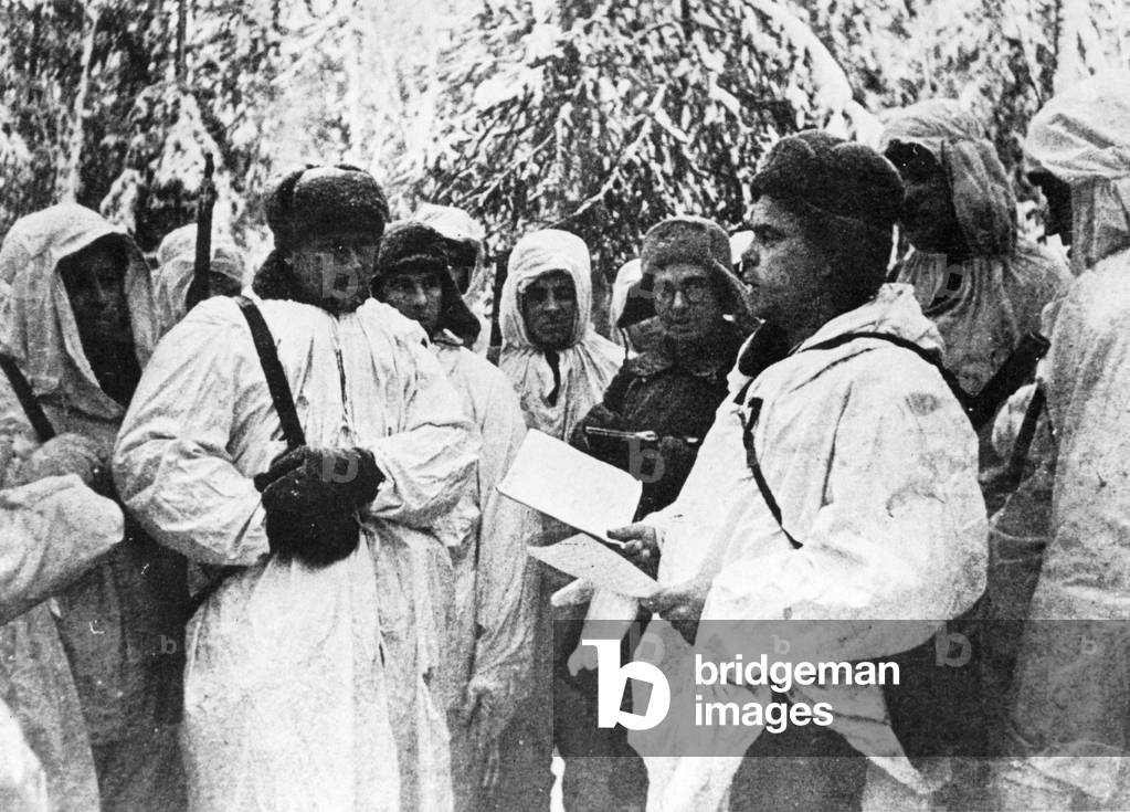 Russian partisans in the Ukraine (b/w photo)
