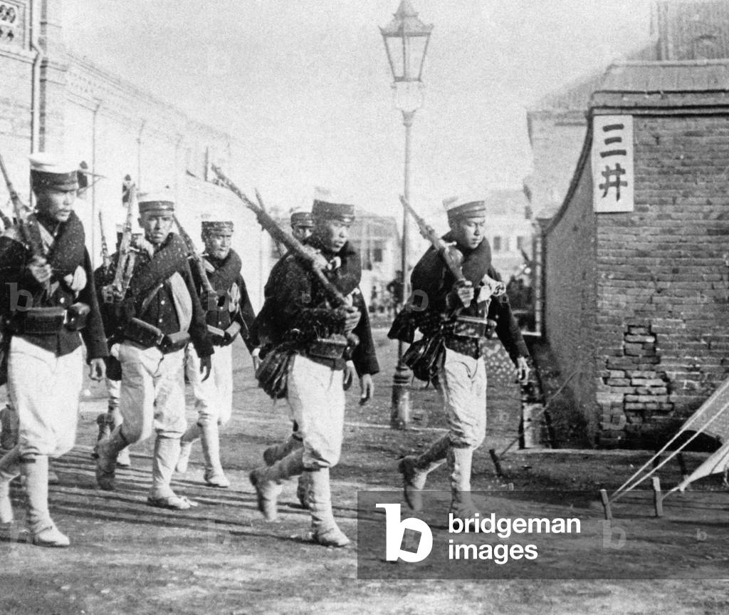 Occupation of Beijing in the Boxer Rebellion, 1900 (b/w photo)