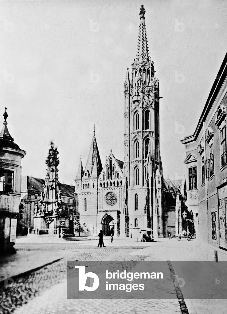 Matthias Church  in Budapest, 1917 (b/w photo)