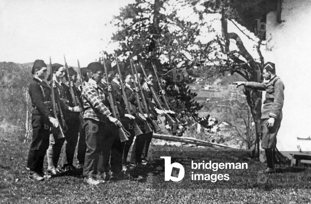 Young South Tyroleans at military exercises, 1919-1932