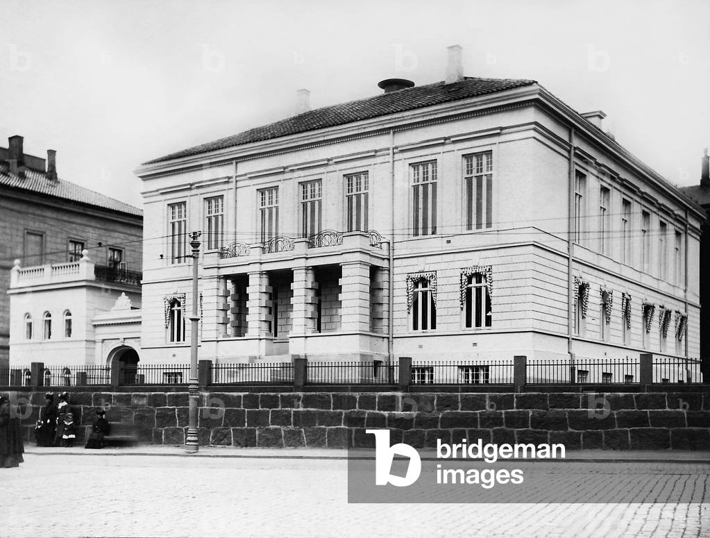 Building of the Nobel foundation in Oslo, 1905 (b/w photo)