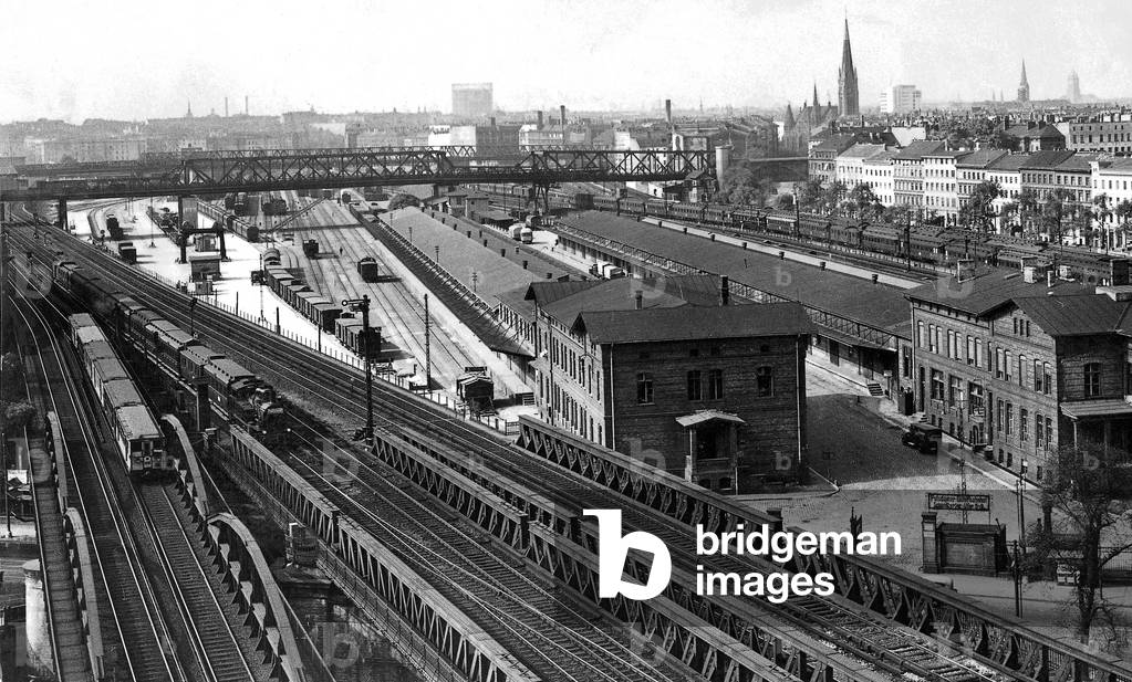 Train station in Postdam 1926 (b/w photo)