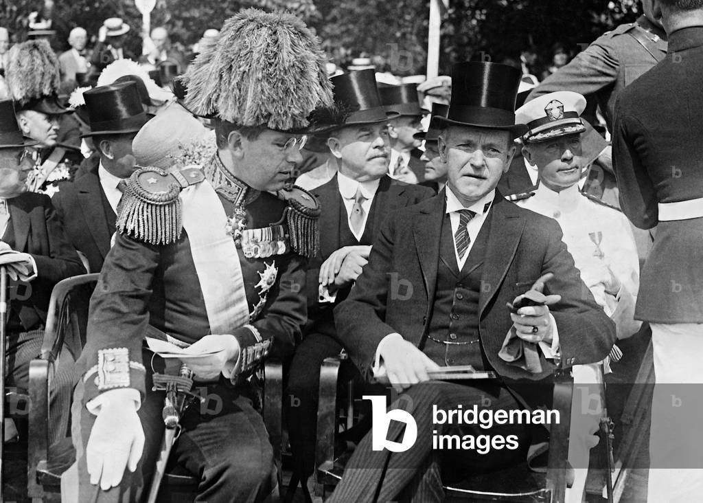 Prince Gustav Adolf of Sweden and Calvin Coolidge, 1926 (b/w photo)
