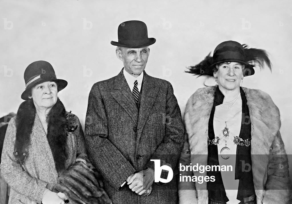 Henry Ford, his wife Clara Bryant Ford and Marion Foster Welch, 1928 (b/w photo)