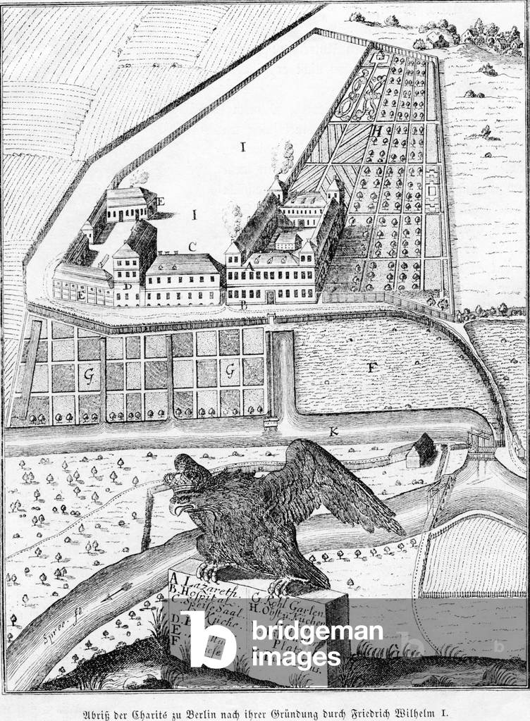 hospital (b/w photo)