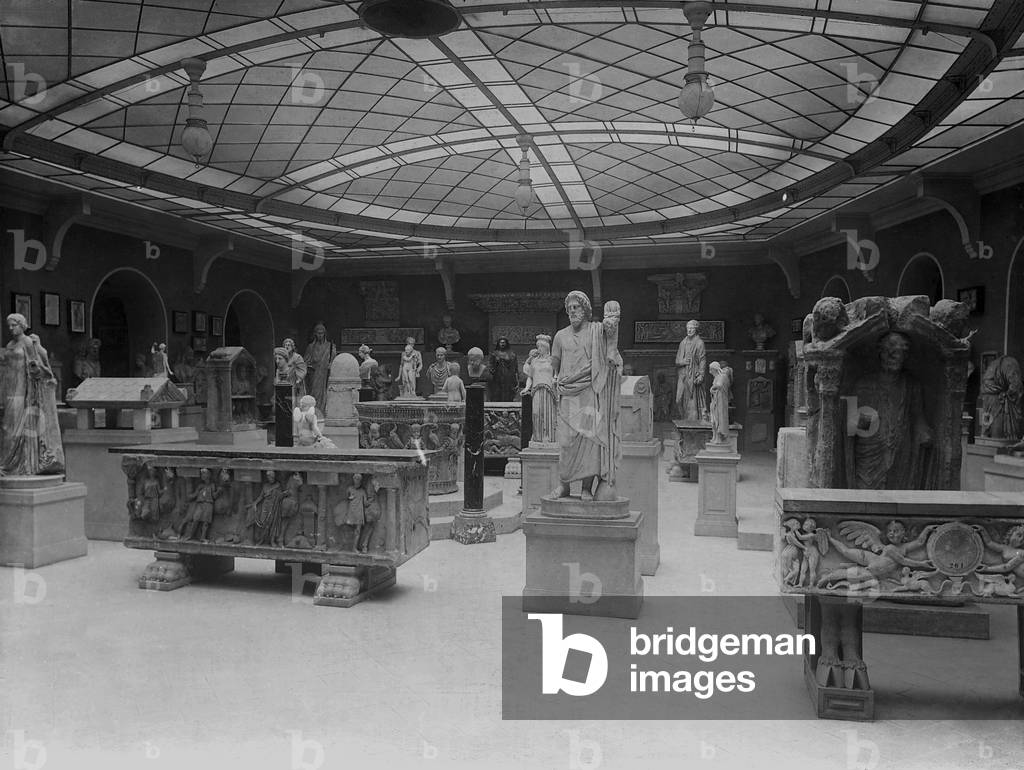 Glass Hall in the Museum of Archduke Franz Ferdinand, 1907 (b/w photo)