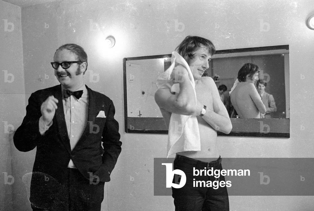 Udo Juergens in the dressing room, 1969 (b/w photo)