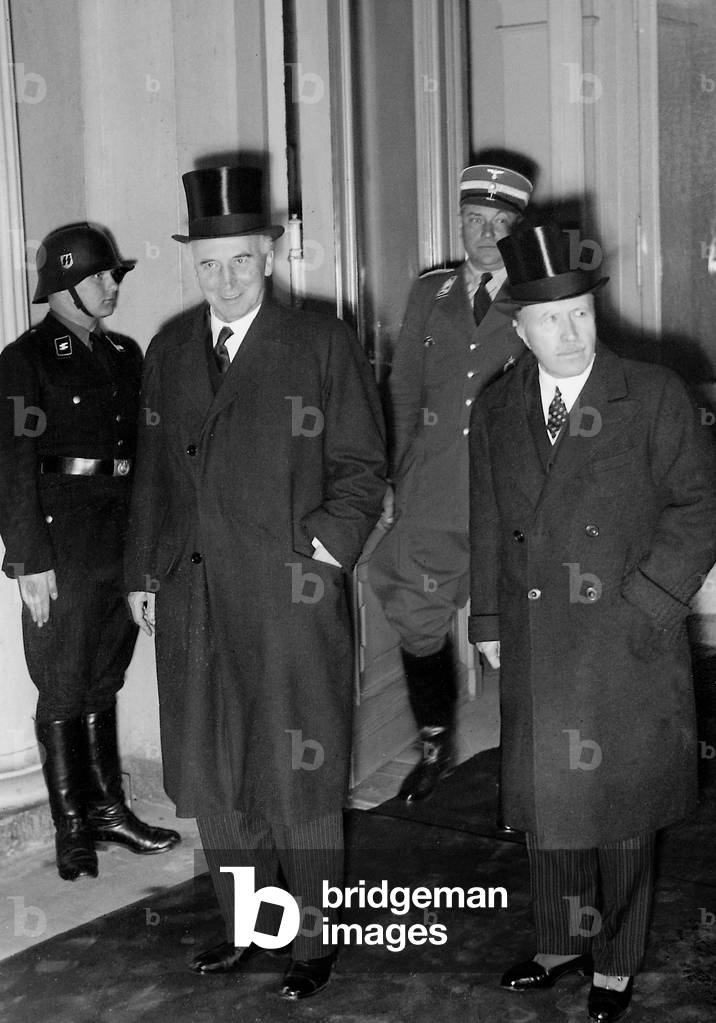 Sir John Simon and Sir Eric Phipps in Berlin, 1935 (b/w photo)