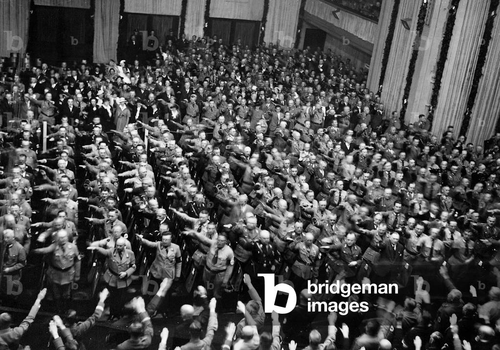 The announcement of the Nuremberg Laws, 1935 (b/w photo)