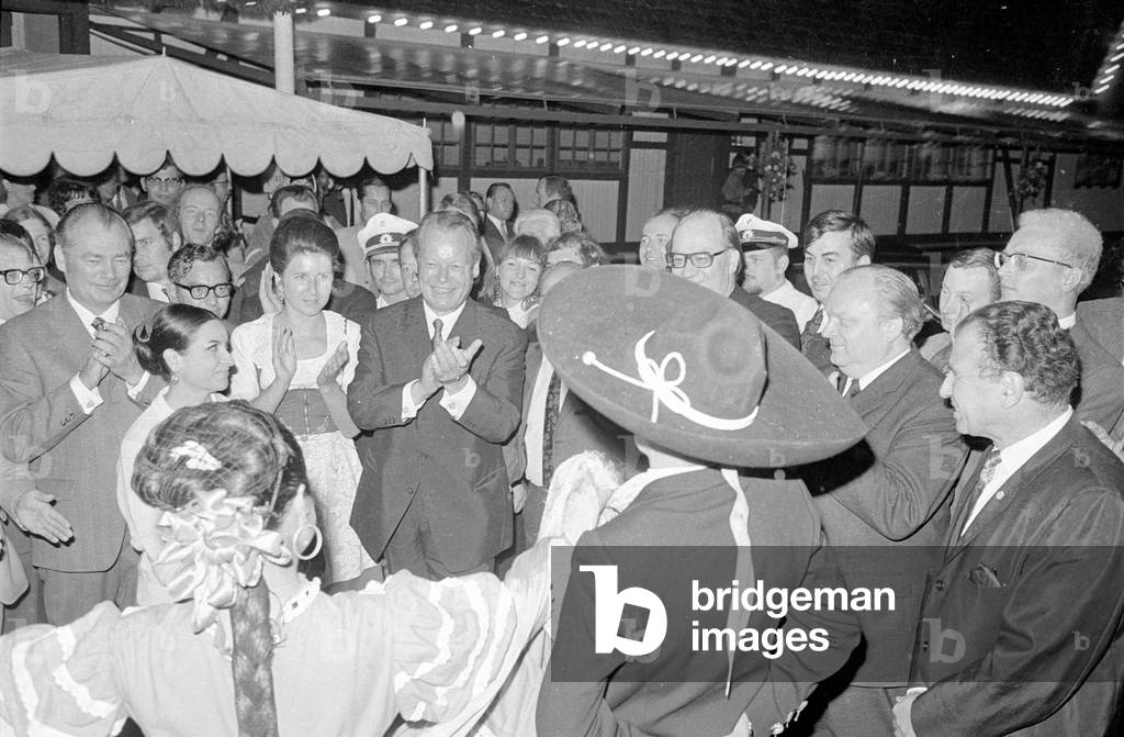 Willy Brandt at the Oktoberfest, 1970 (b/w photo)