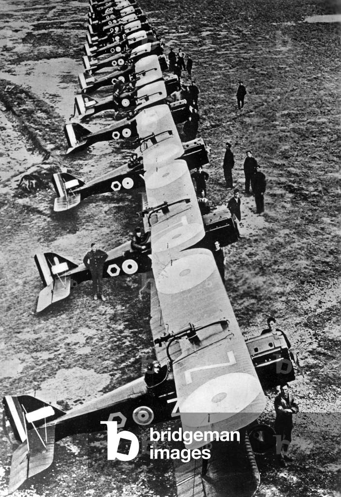A British squadron on the Western front, 1918 (b/w photo)