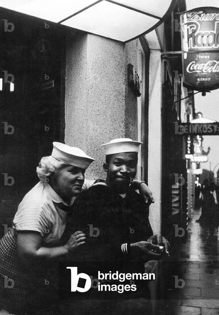 The Reeperbahn in Hamburg (b/w photo)