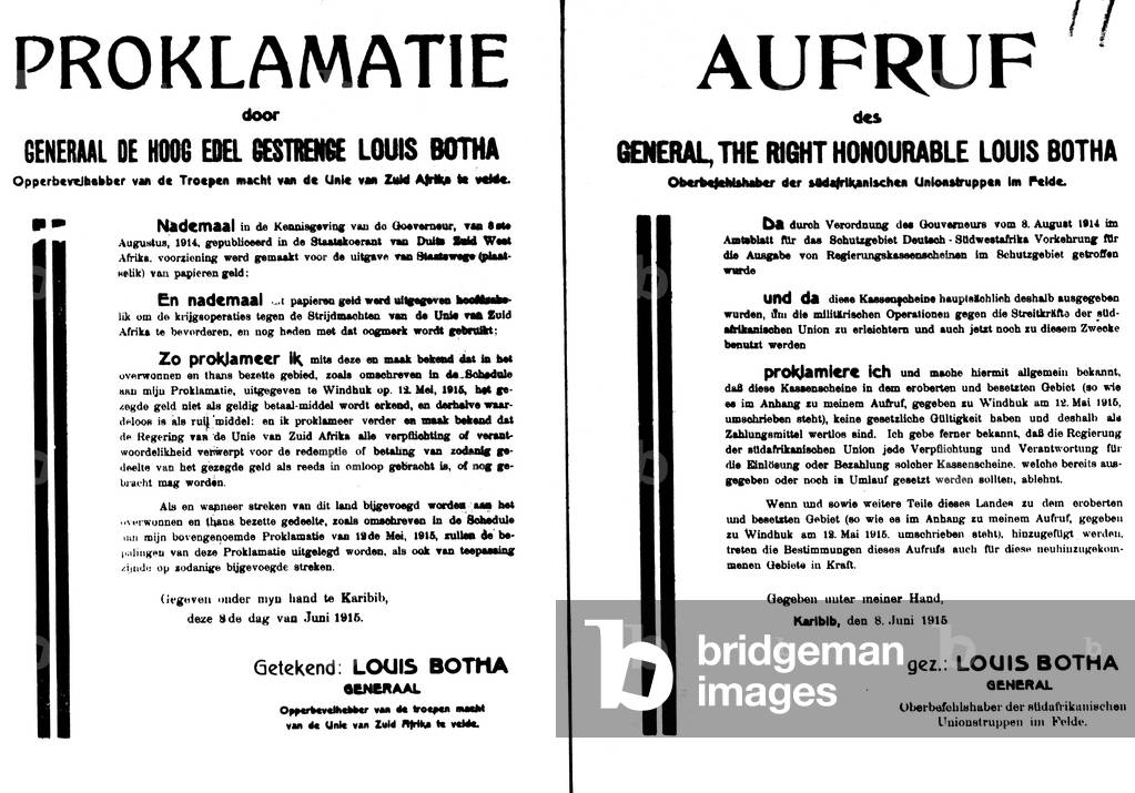 Proclamation in German South-West Africa, 1915 (b/w photo)