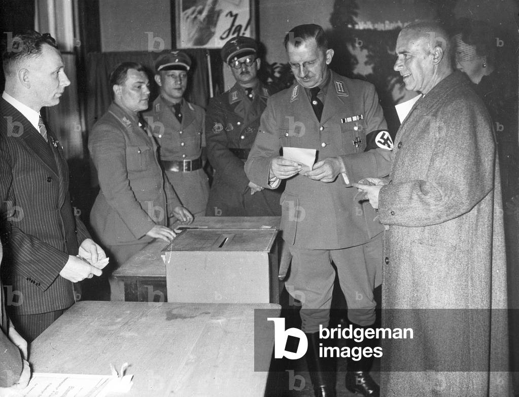 Wilhelm Frick votes, 1938 (b/w photo)
