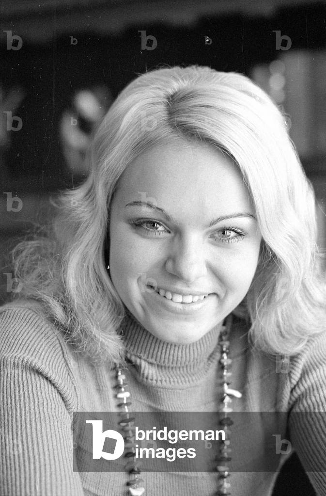 Model in a turtleneck, 1971 (b/w photo)