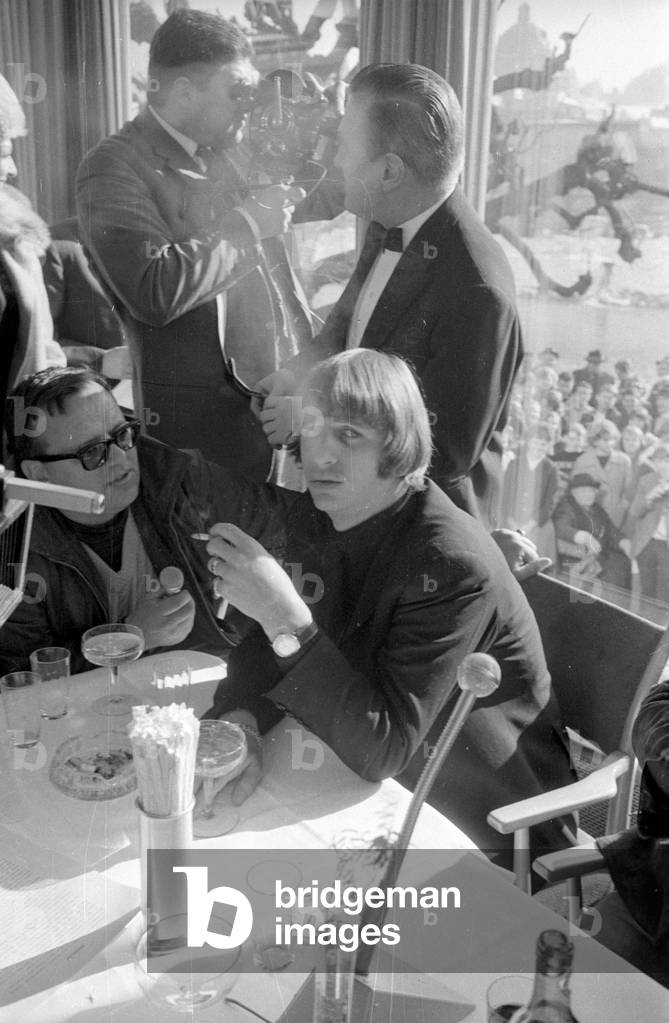 The Beatles in Salzburg, 1965 (b/w photo)