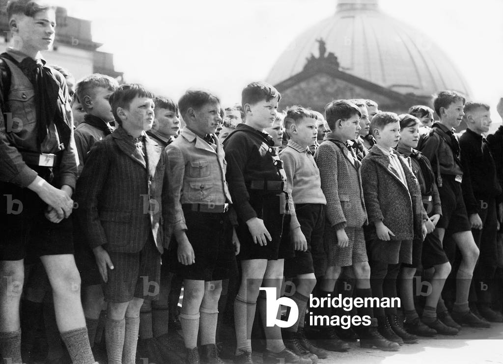 Acceptance into the Deutsches Jungvolk, 1936 (b/w photo)