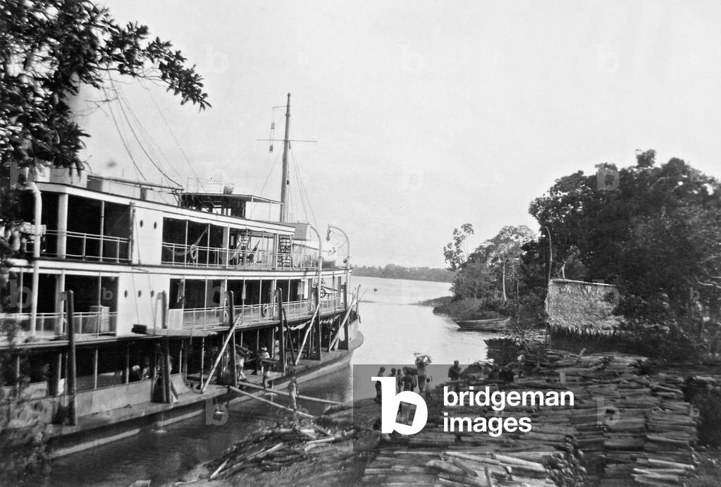 A steamer on the Amazon (b/w photo)