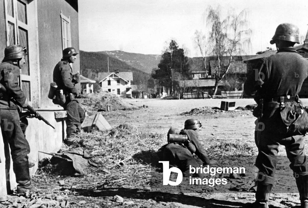 German troops in Norway, 1940 (b/w photo)