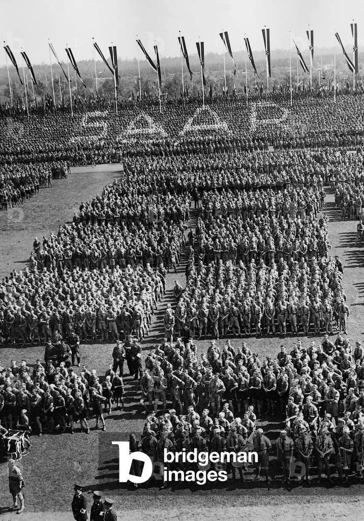 'Day of the Hitler Youth' on the Nuremberg Rally, 1935 (b/w photo)