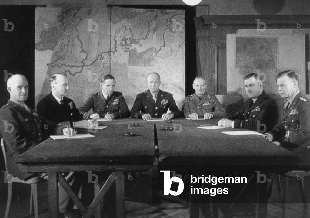 Supreme Command of the Allied invasion forces in Europe, 1944 (b/w photo)