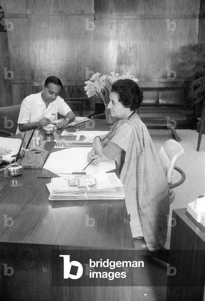 Indira Gandhi 1966 (b/w photo)