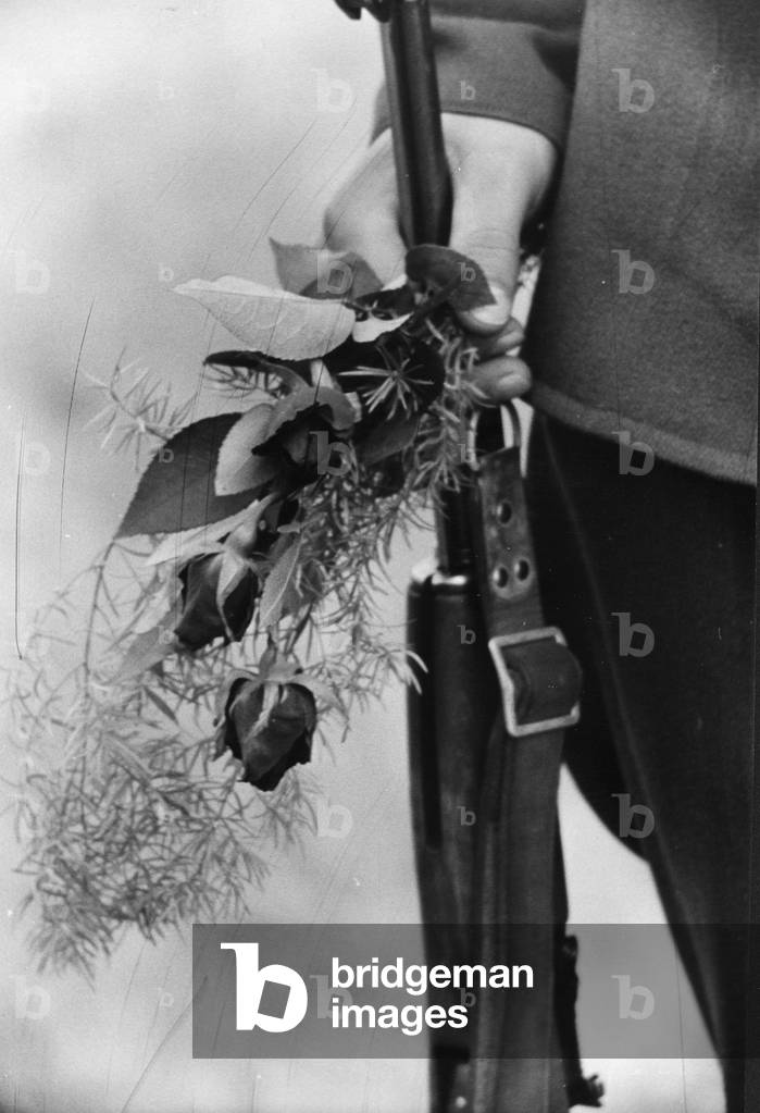Withdrawal of Russians from Magdeburg, 1956 (b/w photo)