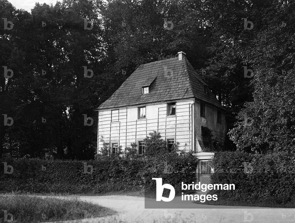 Summerhouse of Goethe in Weimar (b/w photo)