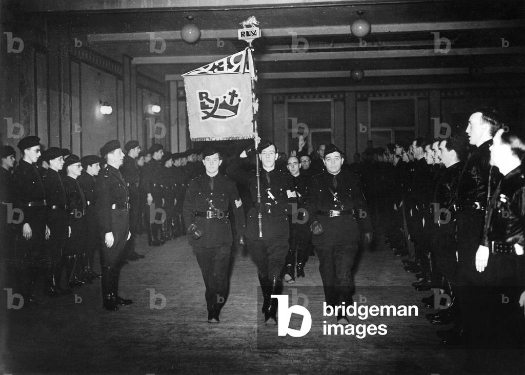 Demonstration of the Rexists in Brussels, 1941 (b/w photo)