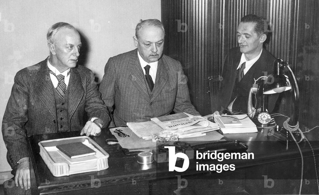 James Meredith, Bindo Galli and Guiseppe Martin, 1935 (b/w photo)