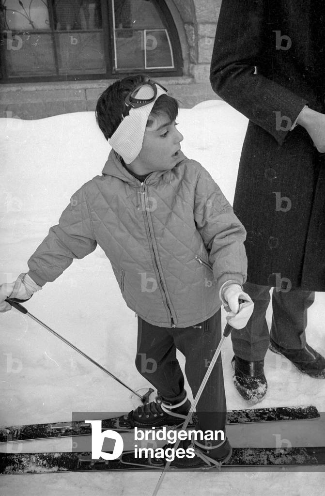 Cyrus Reza Pahlavi in St. Moritz, 1968 (b/w photo)