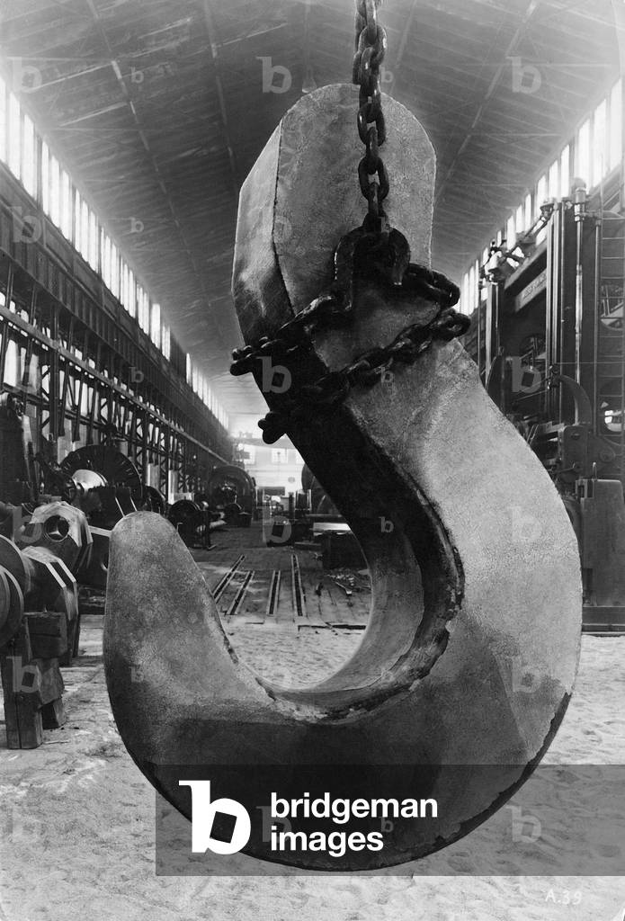 Forged crane hooks, 1936 (b/w photo)