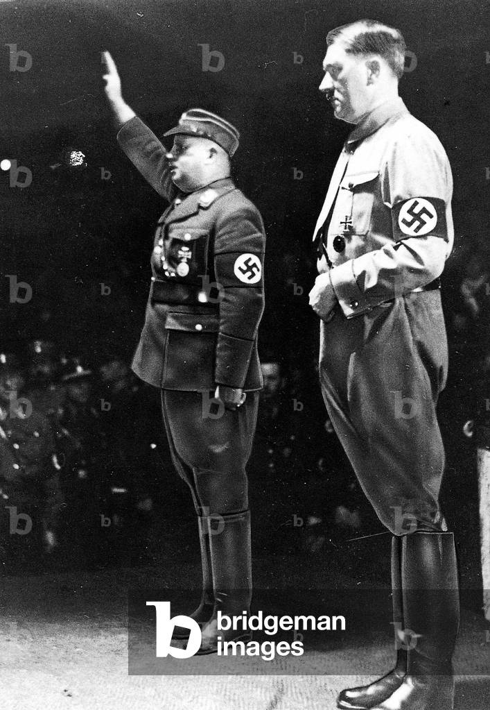 Adolf Hitler and Ernst Roehm, 1933 (b/w photo)