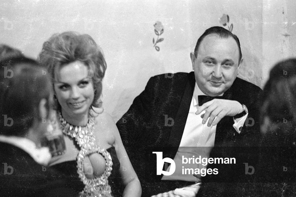 Barbara Valentin at the Film Ball Munich, 1971 (b/w photo)