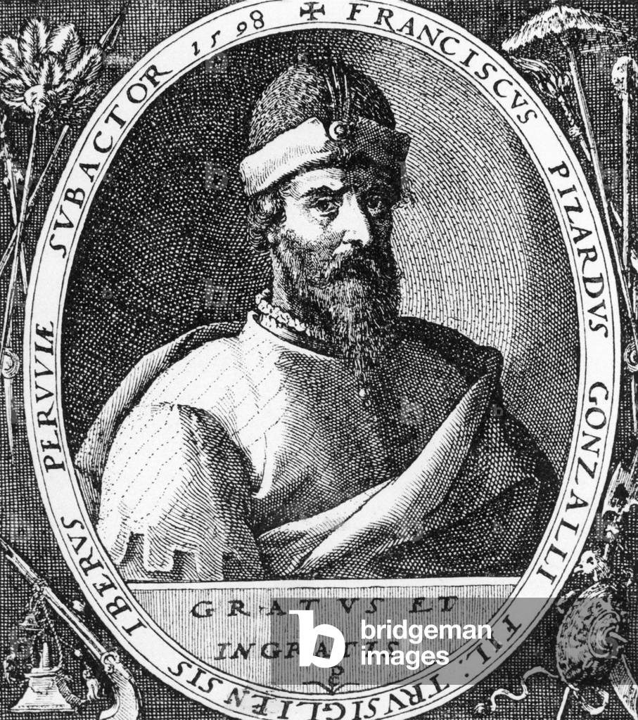 Portrait of Francisco Pizarro González (b/w photo)